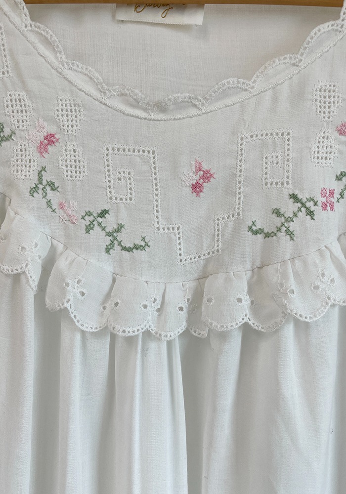 needlepoint white dress