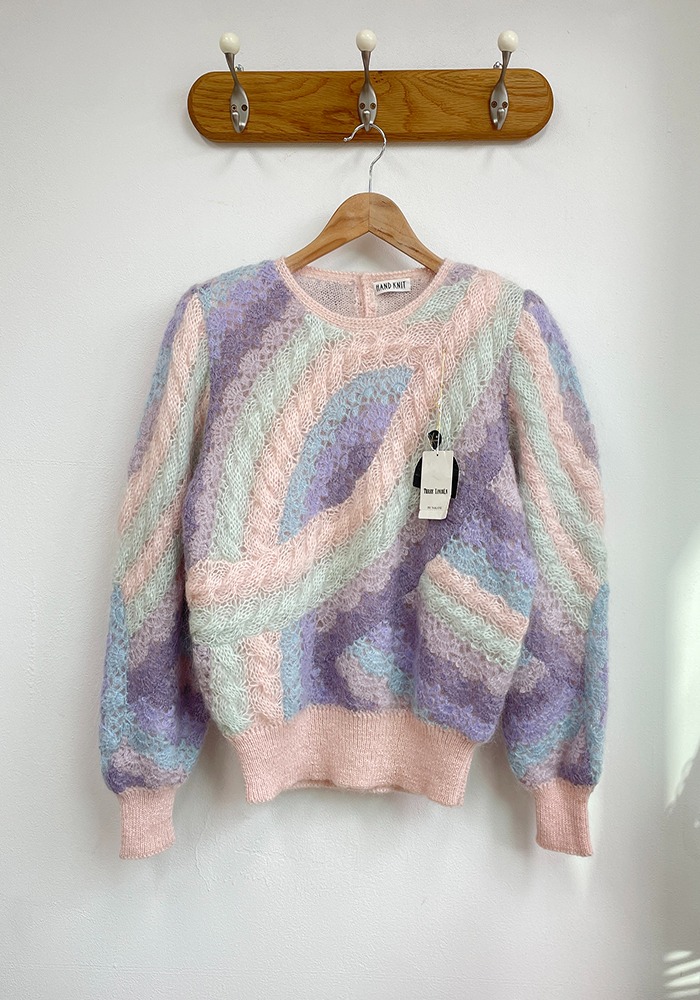 pastel hand knit