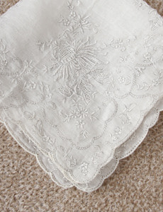 embroidery white handkerchief