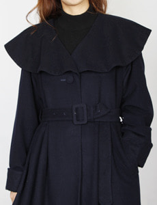 pinpoint navy belt coat 